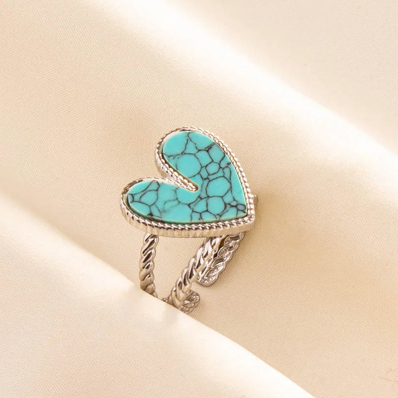 Boho Turquoise Adjustable Ring 