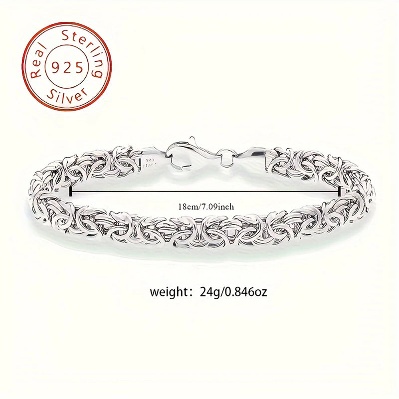 Silver Byzantine Emperor Chain Bracelet
