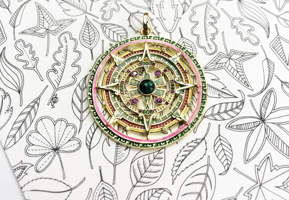 Golden Aztec Amulet Pendant