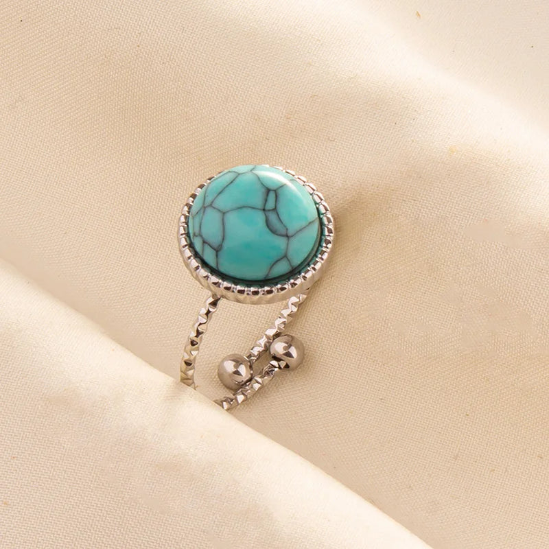 Boho Turquoise Adjustable Ring 