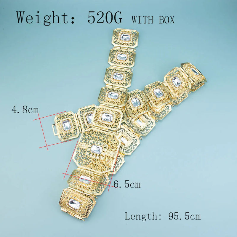 Elegant Morocco Caftan Belt - Adjustable Crystal Wedding Jewelry