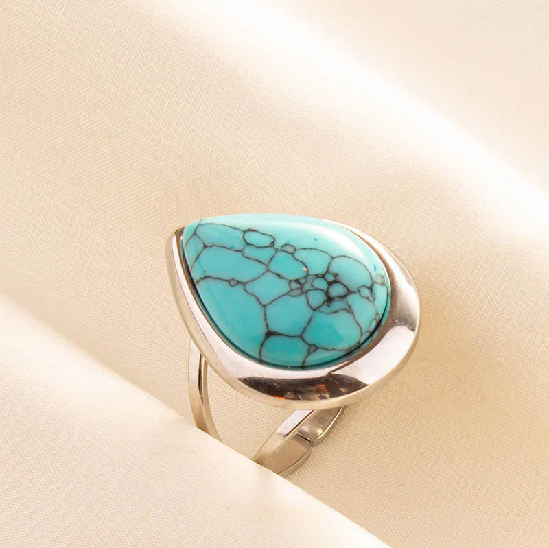 Boho Turquoise Adjustable Ring 