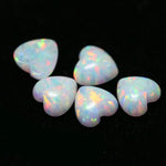 White Heart Shape Cabochon Opal for Jewelry