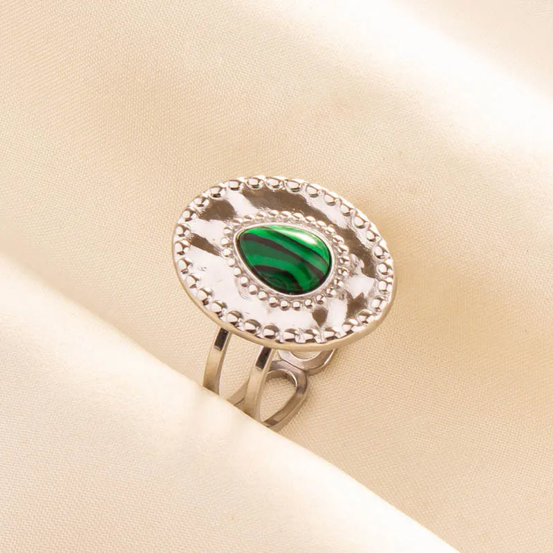 Green Turquoise Adjustable Ring