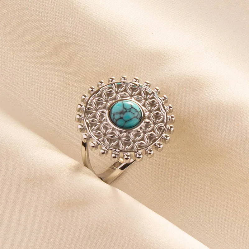 Boho Turquoise Adjustable Ring 