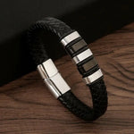 Men's Gold-Plated Leather Bracelet 