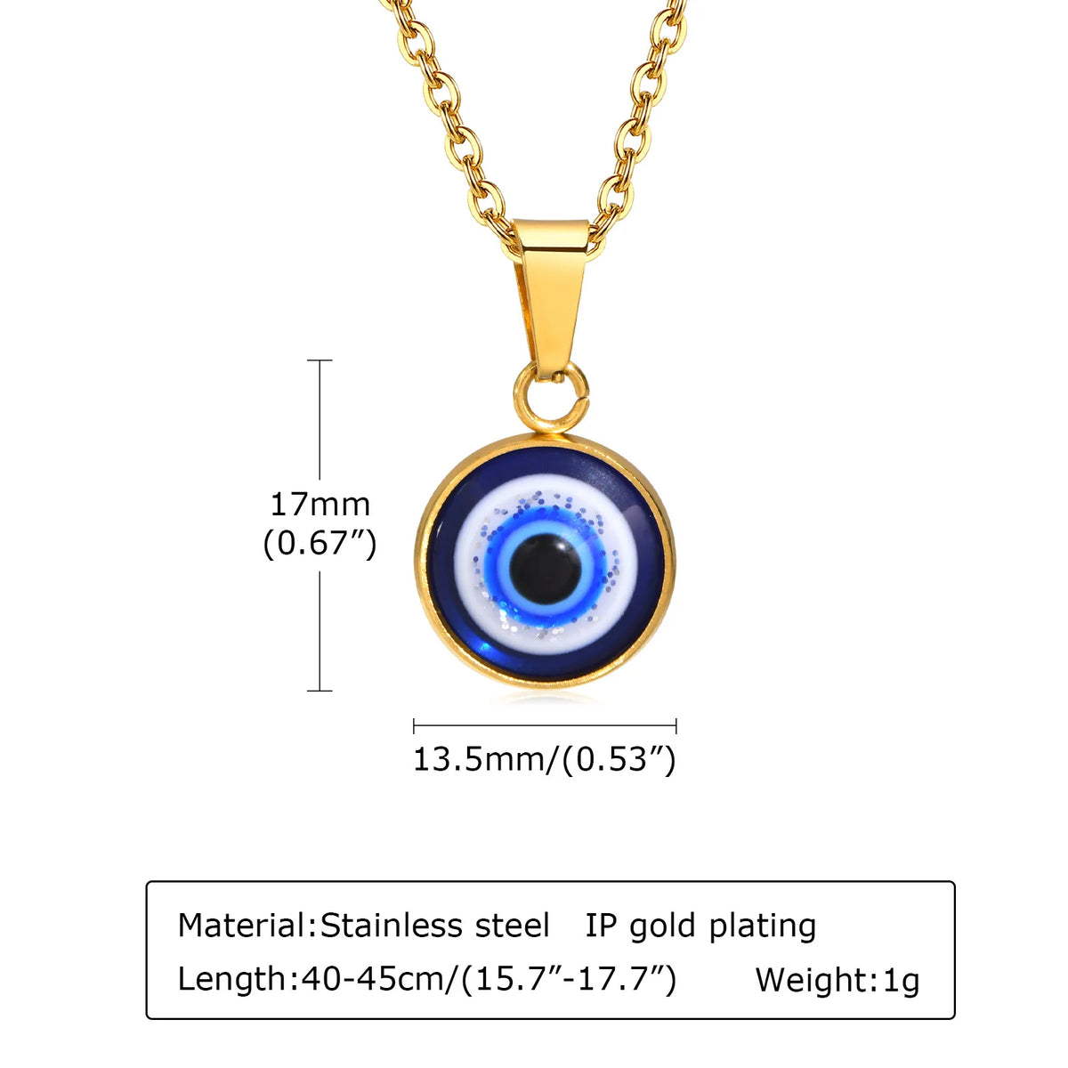 Evil Eye Circle Pendant Necklace