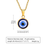 Evil Eye Circle Pendant Necklace