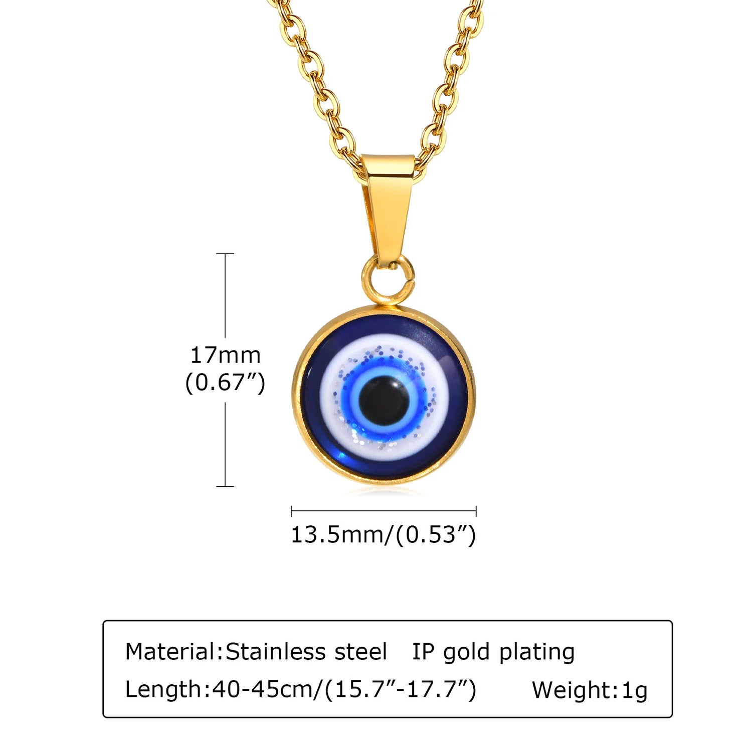 Evil Eye Circle Pendant Necklace