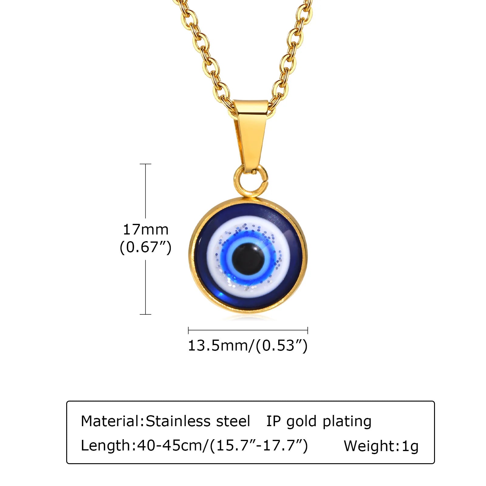 Evil Eye Circle Pendant Necklace