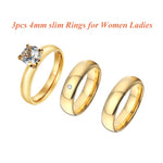 Gold Plated CZ Diamond Wedding Rings for Couples