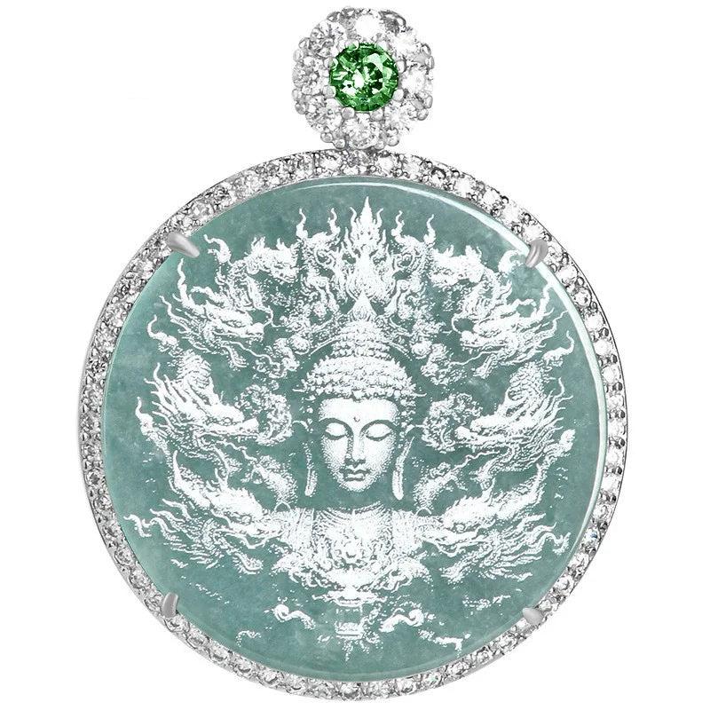 Blue Jadeite Dragon Pendant