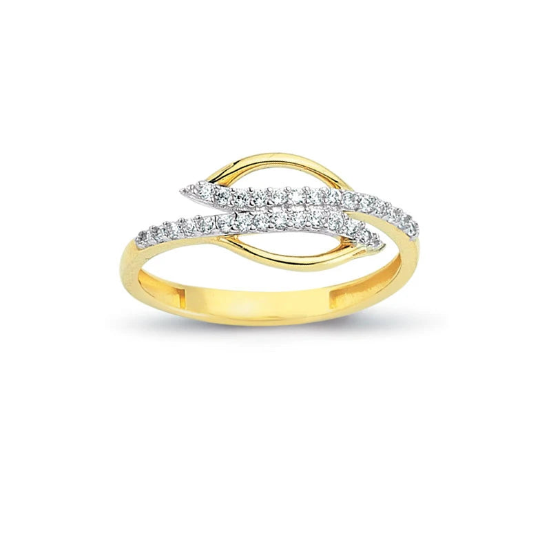 14K Gold Turkish Women's Ring with CZ Diamond