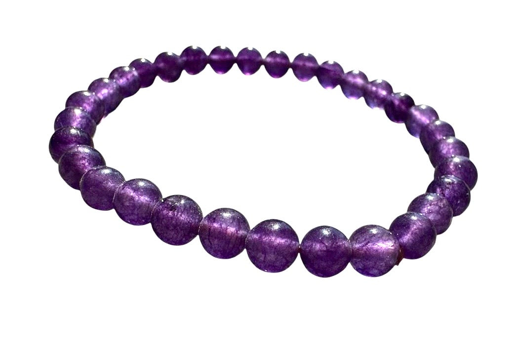 Amethyst Beaded Bracelet (6–8mm)