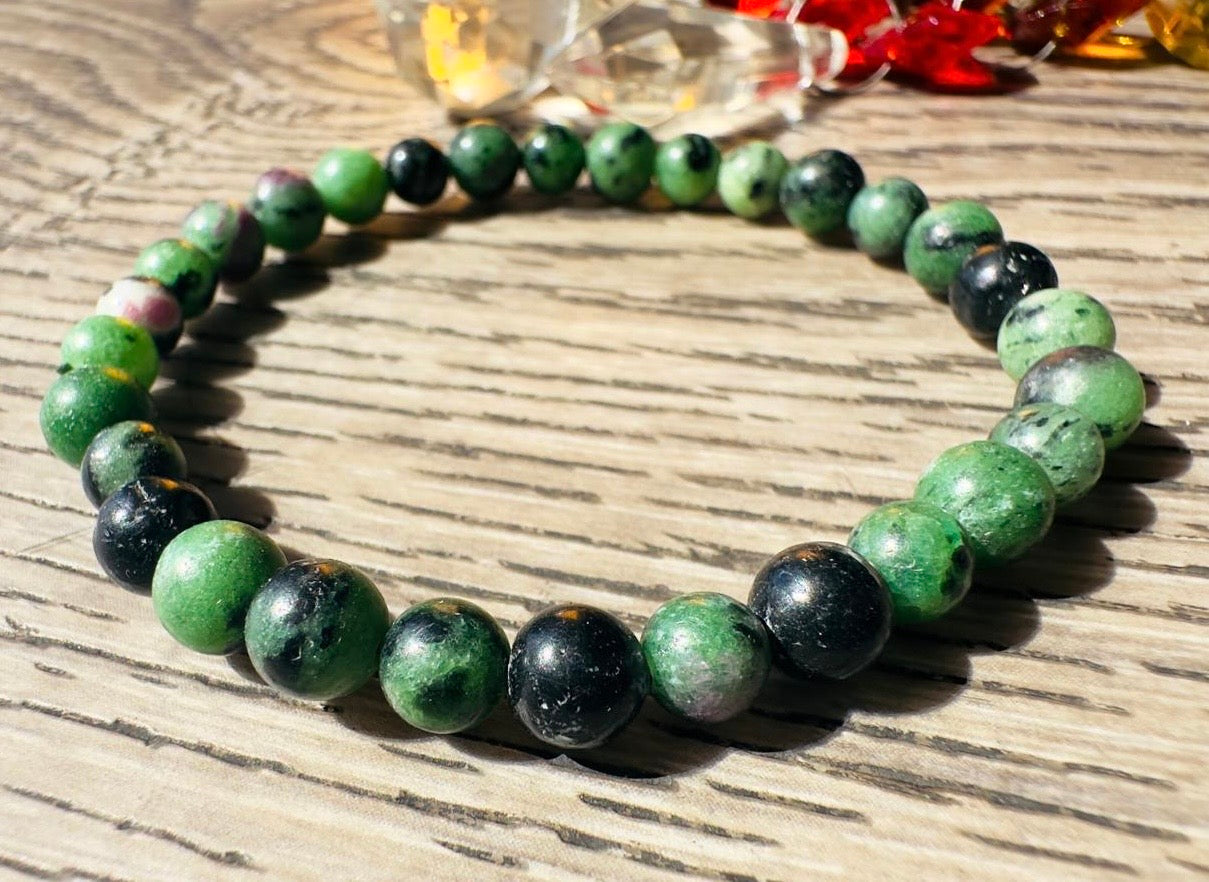 Ruby Zoisite Bead Bracelet 8mm (Medium)