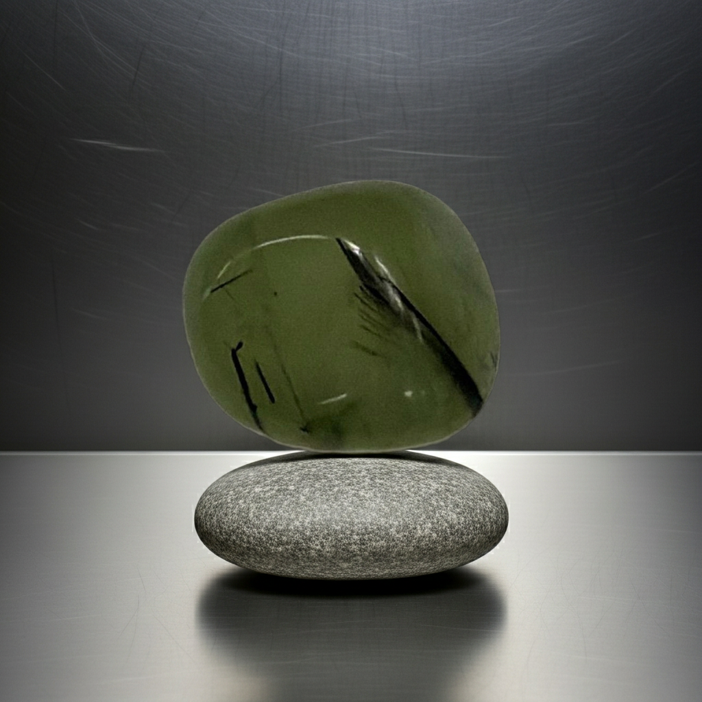 Natural Tumbled Prehnite crystal stone for energy work, spiritual practice, and mindful relaxation.