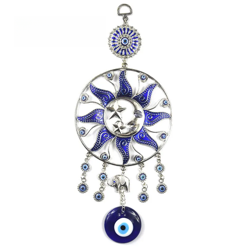 Turkish Blue Evil Eye Elephant Amulet Wall Hanging
