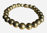 Pyrite Bracelet with Tiger Charm – 8mm Beads