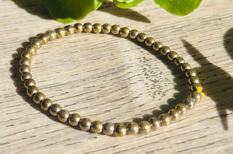 Small Pyrite Bead Bracelet