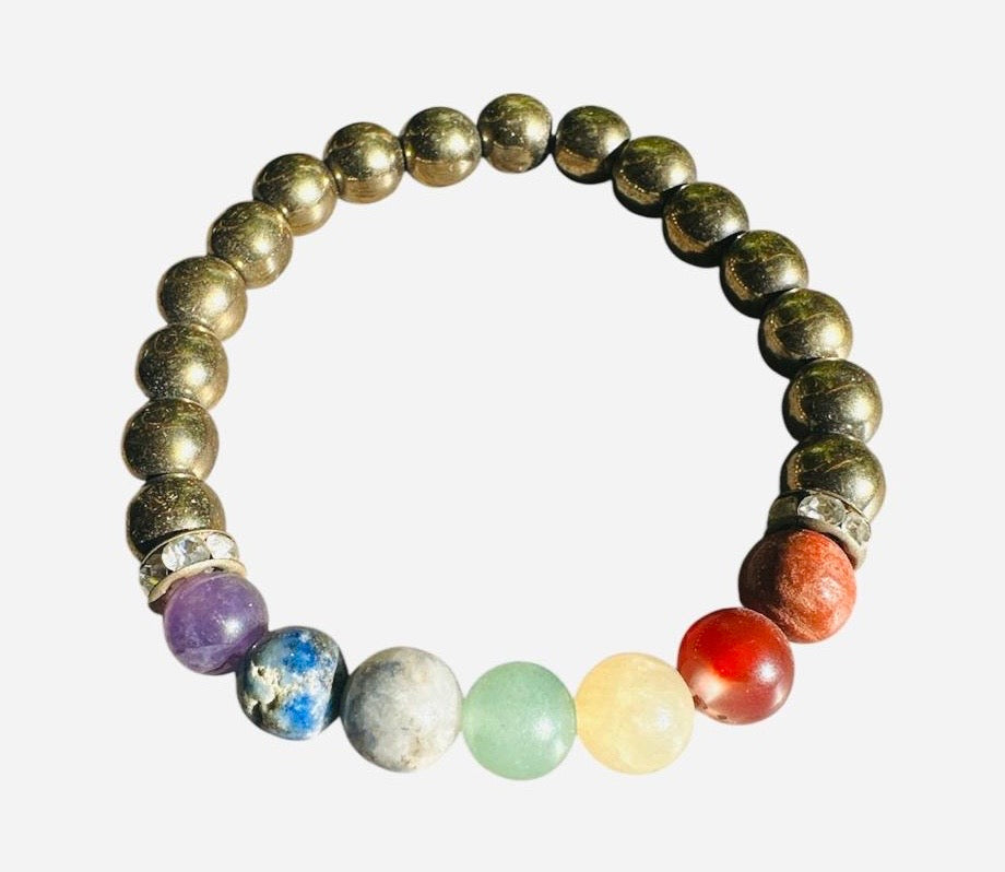 Pyrite 7 Chakra Bracelet