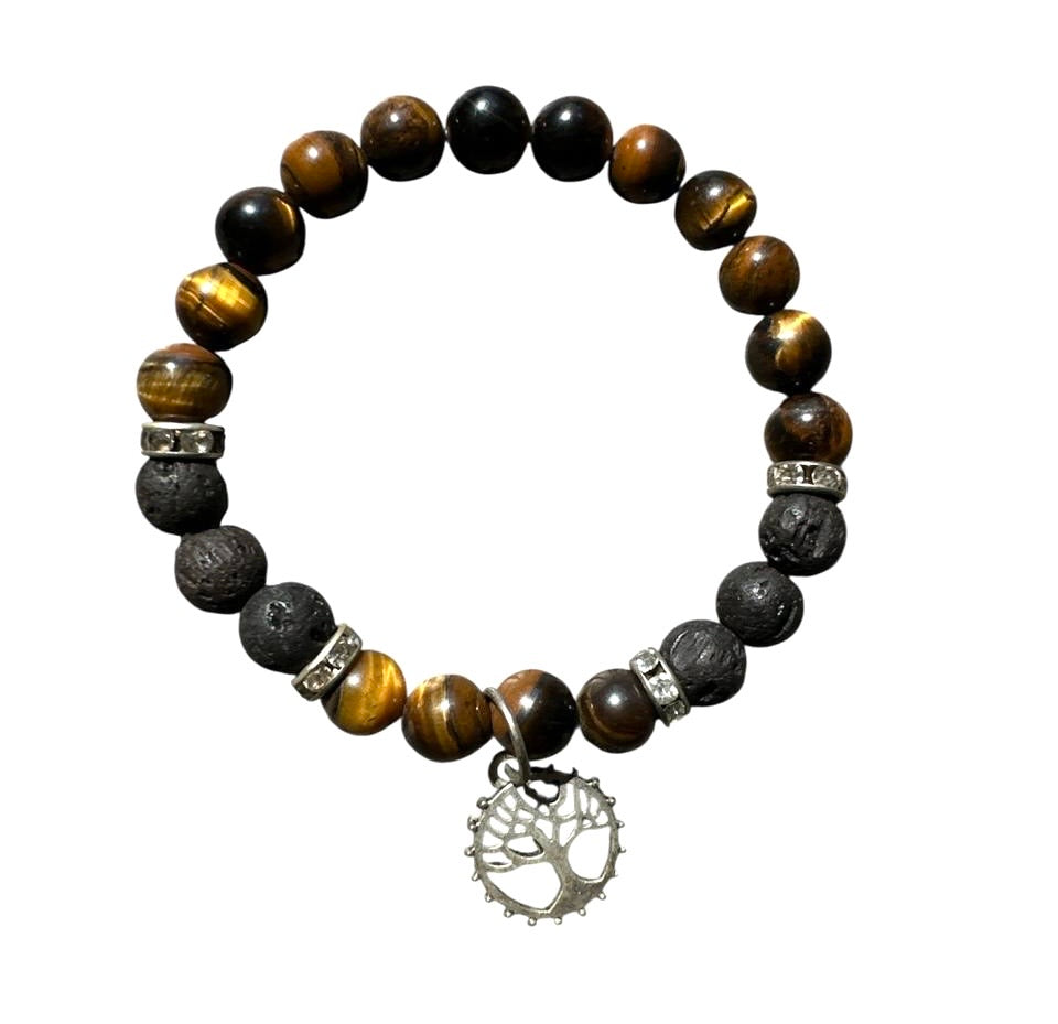 Tiger’s Eye Tree of Life Bracelet – 8mm