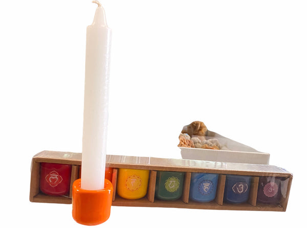 7 Chakra Candle Holder Set-6” candle