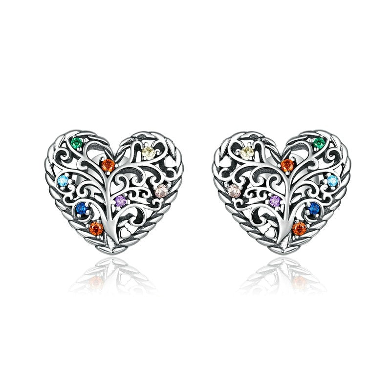 Tree of Life 925 Sterling Silver Stud Earrings