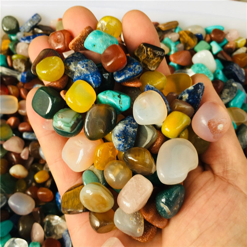 Tumbled gemstone mixed stones natural rainbow  colorful rock mineral agate for chakra healing
