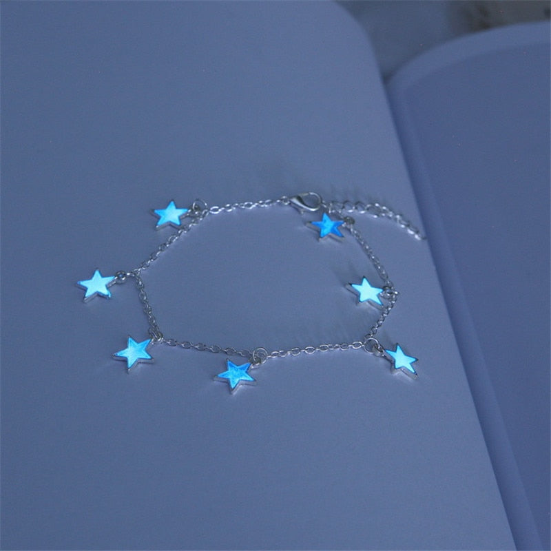 pentagonal star tassel anklet