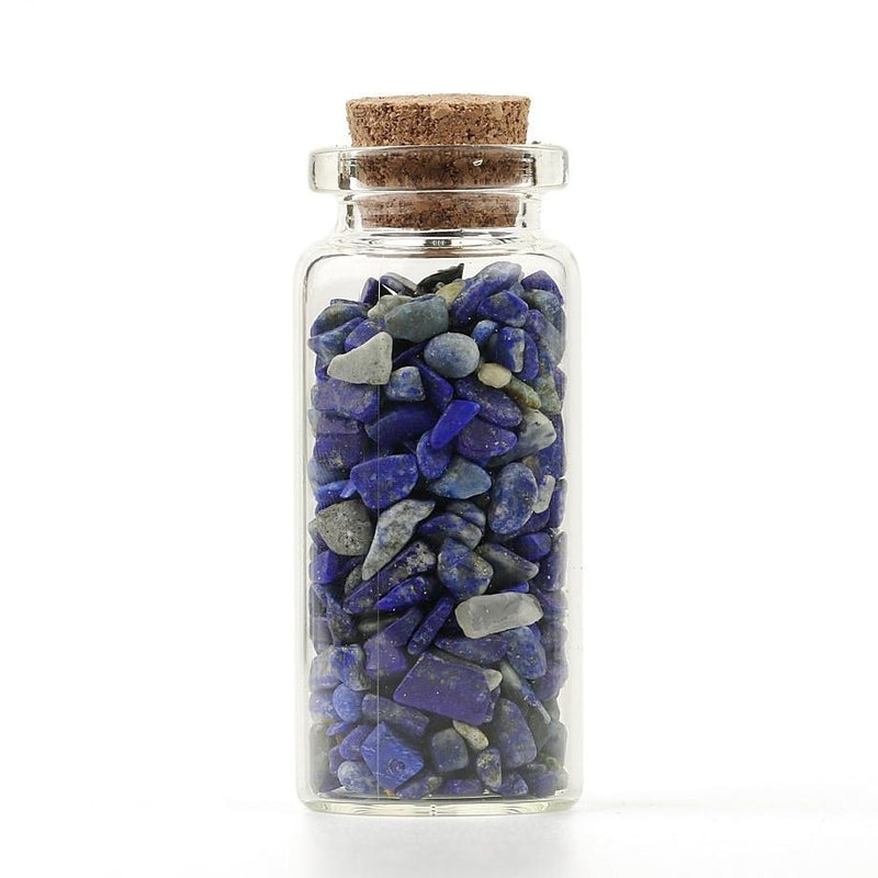 Mini Glass Wishing Bottles Natural Chip Stones Healing Crystal Decoration Lucky Drifting Bottle