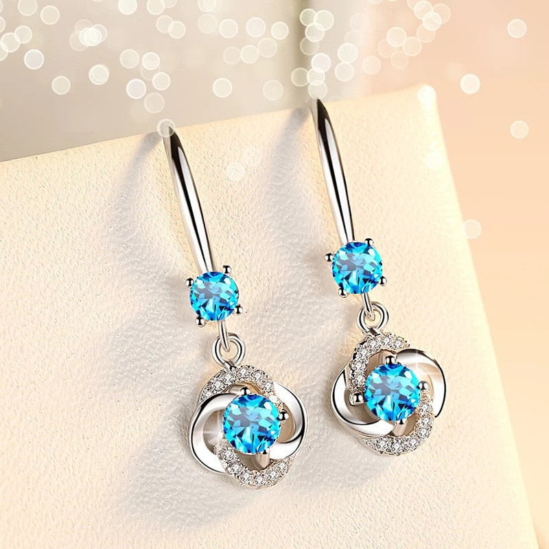 Crystal Zircon Stone Earrings