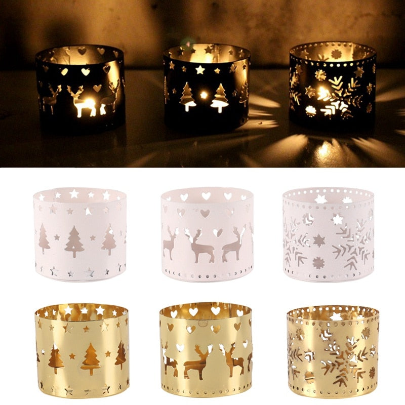 Christmas Lron Hollow Candle Holder
