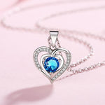 Crystal CZ Heart Pendant Choker Necklace