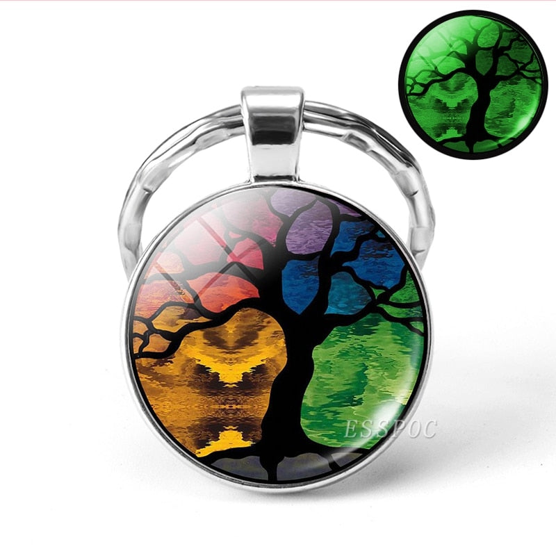 Glow In The Dark Tree Art KeyChain