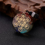 Geometric Pattern Chakras Orgonite Natural Stone Pendant