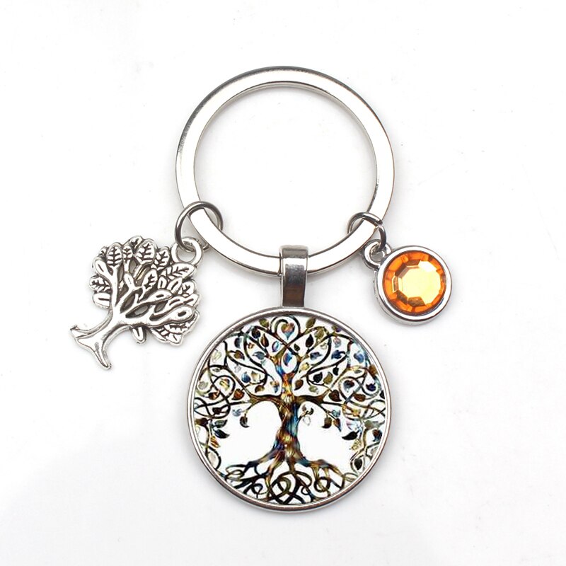 Crystal Stone Tree of Life Statement Keychain