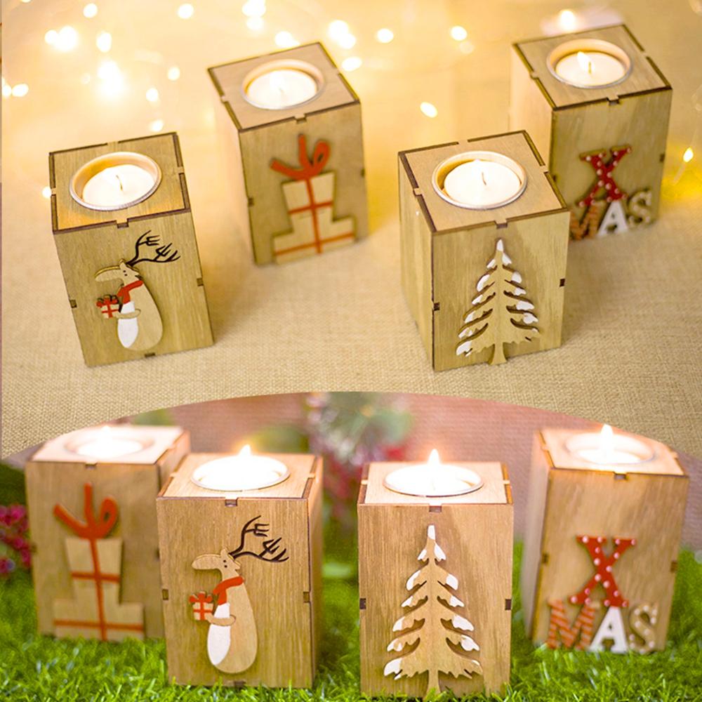 Wood Christmas Candlestick