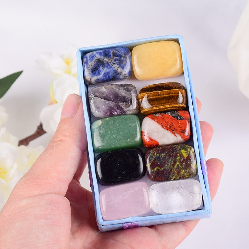 Natural Tumbled Stone 15-20mm Mix Rock And Quartz Rose Bead Chakra Healing Crystal