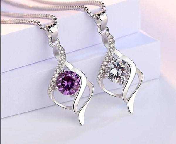 crystal zircon pendant necklace