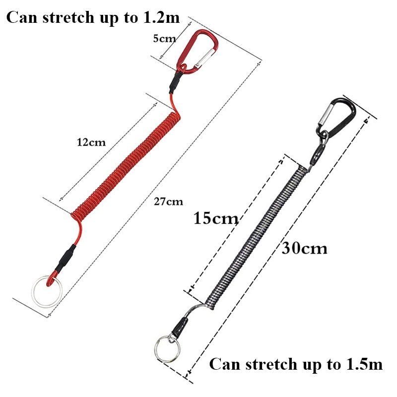 High Elastic Carabiner Wire Rope Keychain