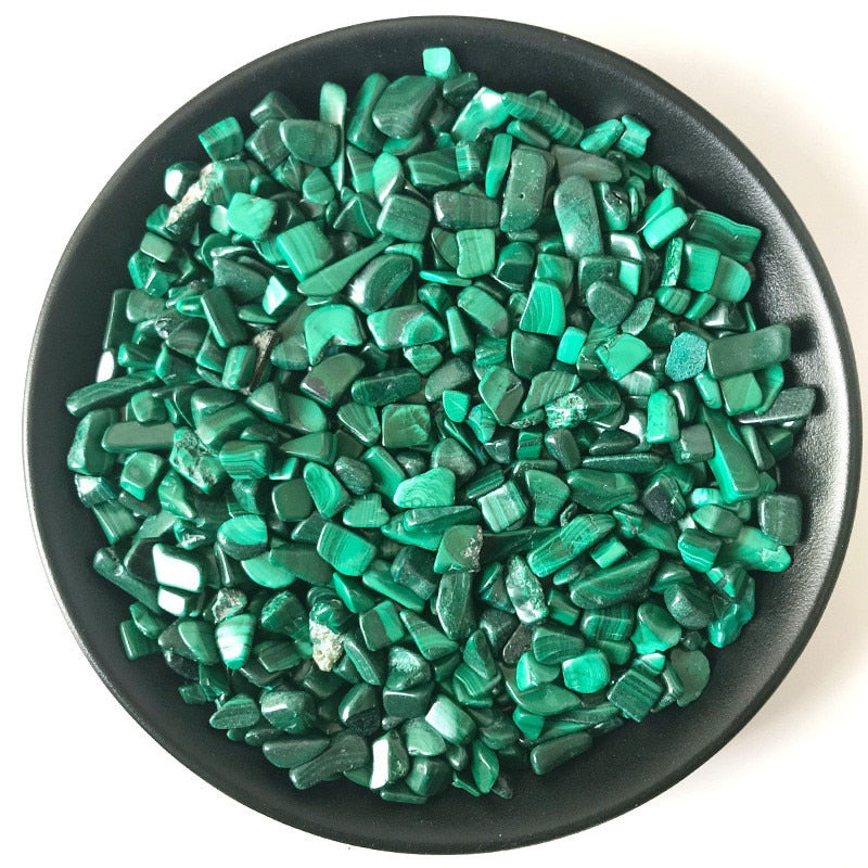 Malachite Crystal Gravel Mineral Crystal Chip Beads Home or Fountain Decor Tumbled Stone