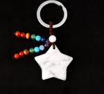 Natural Stone 7 Chakra Keychain Healing Moon Star