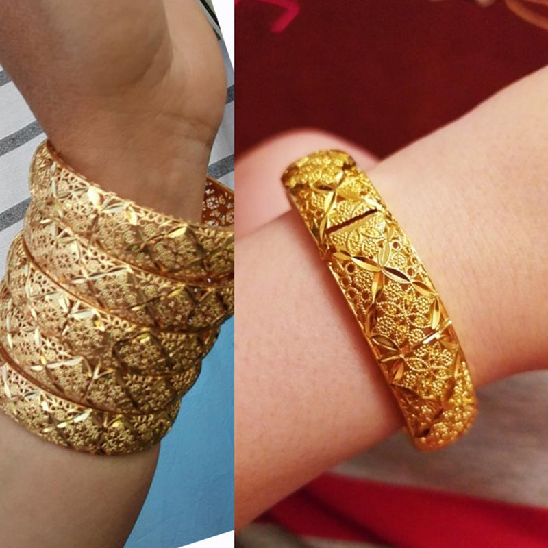 24k Gold Color Ethiopian Jewelry Bangles & Bracelet