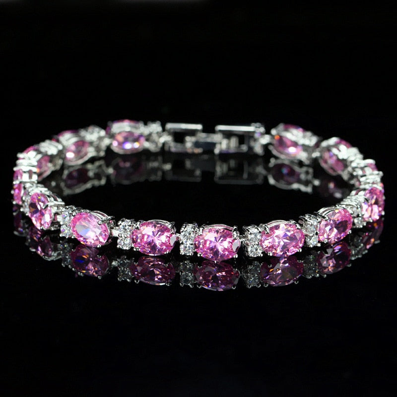 Gemstone Bangle Charm Bracelet