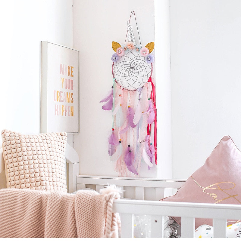Unicorn Flying Feather Dreamcatcher