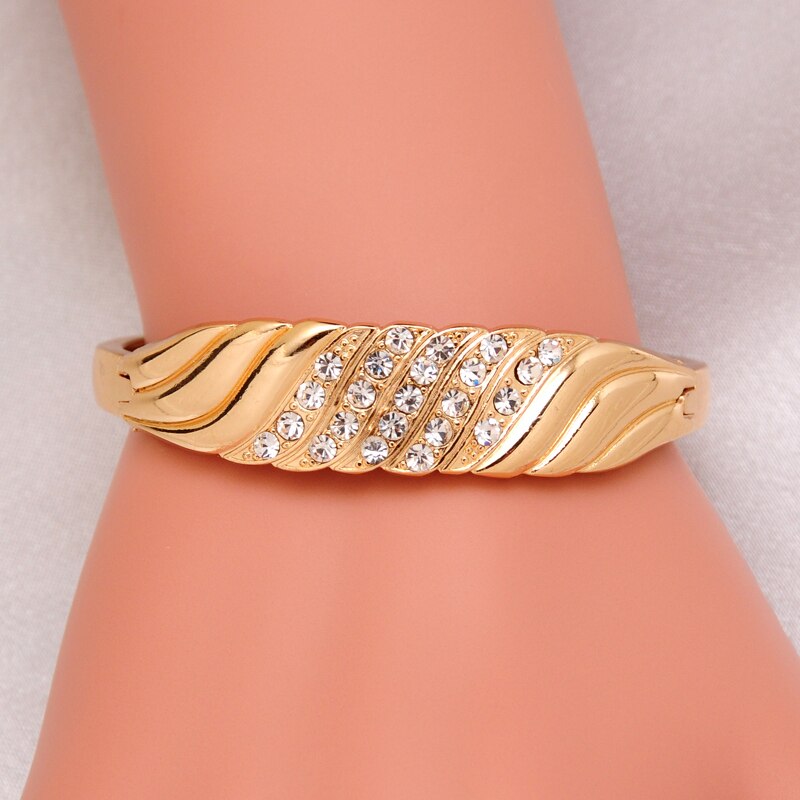 Trendy Gold Color Statement Bangles Bracelet
