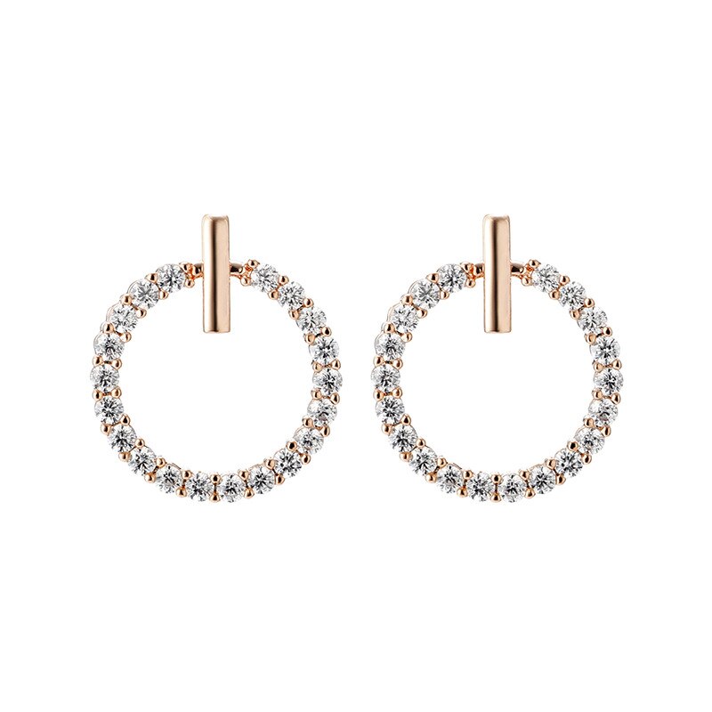 Long Crystal Tassel Gold Color Dangle Earrings