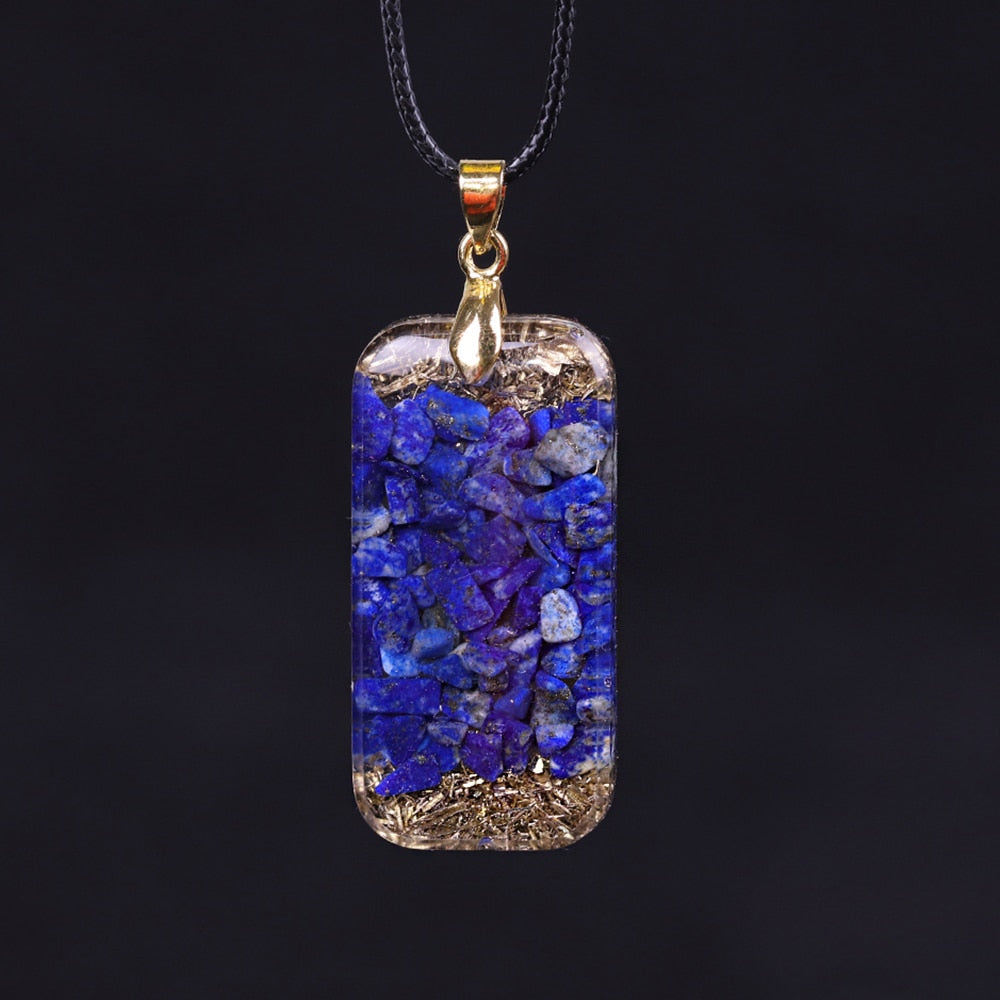 Lapis Resin Chakra Stone Necklace