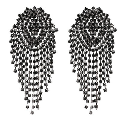 Exaggerated Crystal Geometric Flower Stud Earrings