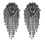 Exaggerated Crystal Geometric Flower Stud Earrings